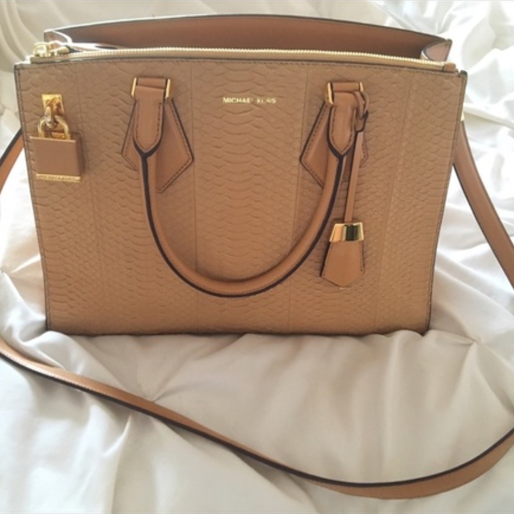 Michael Kors Collection Small Casey Satchel / Peanut Snake Leather